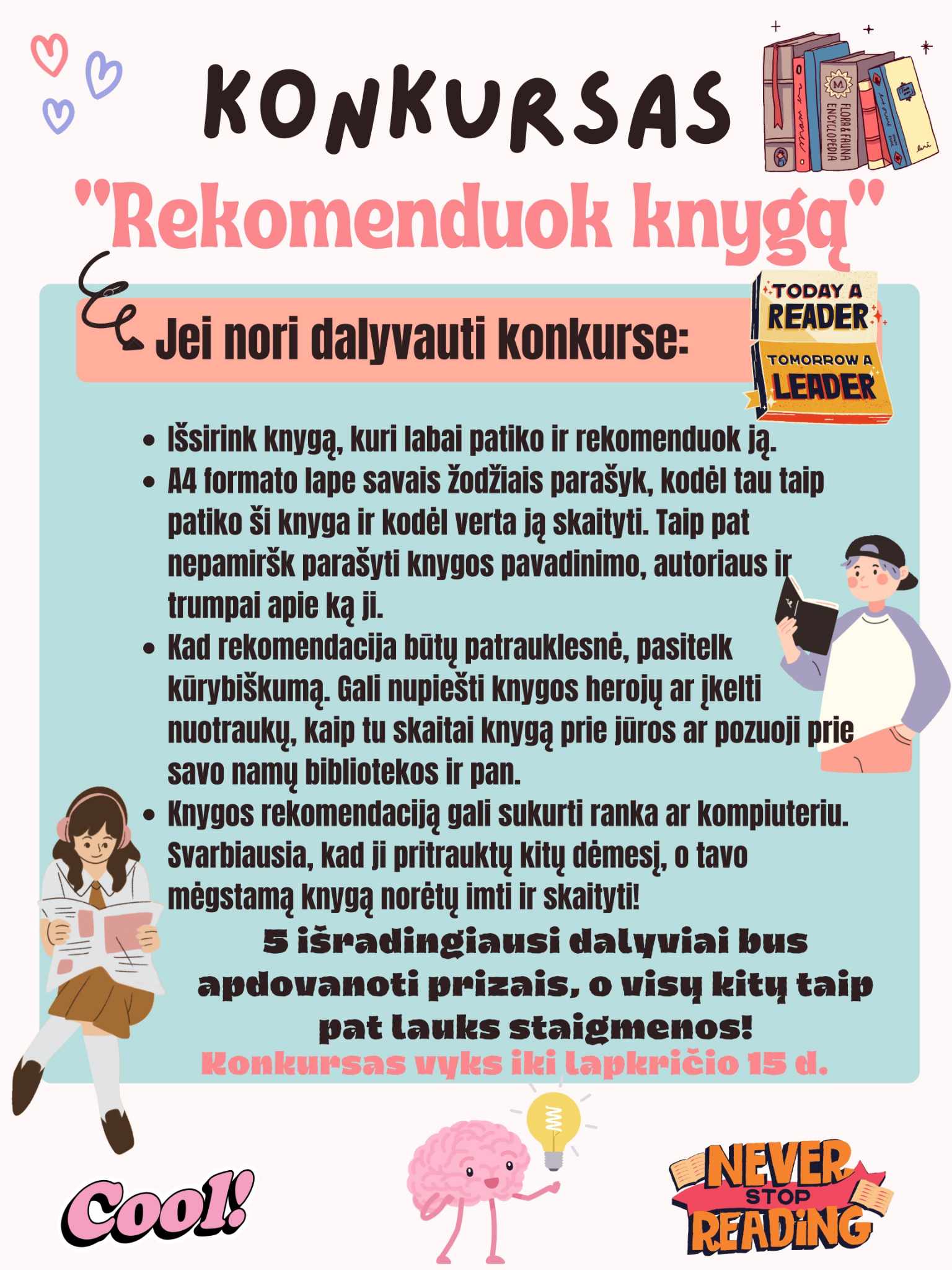 KVIEČIAME VISUS 1-8 KL. PROGIMNAZIJOS MOKINIUS AKTYVIAI DALYVAUTI! Image